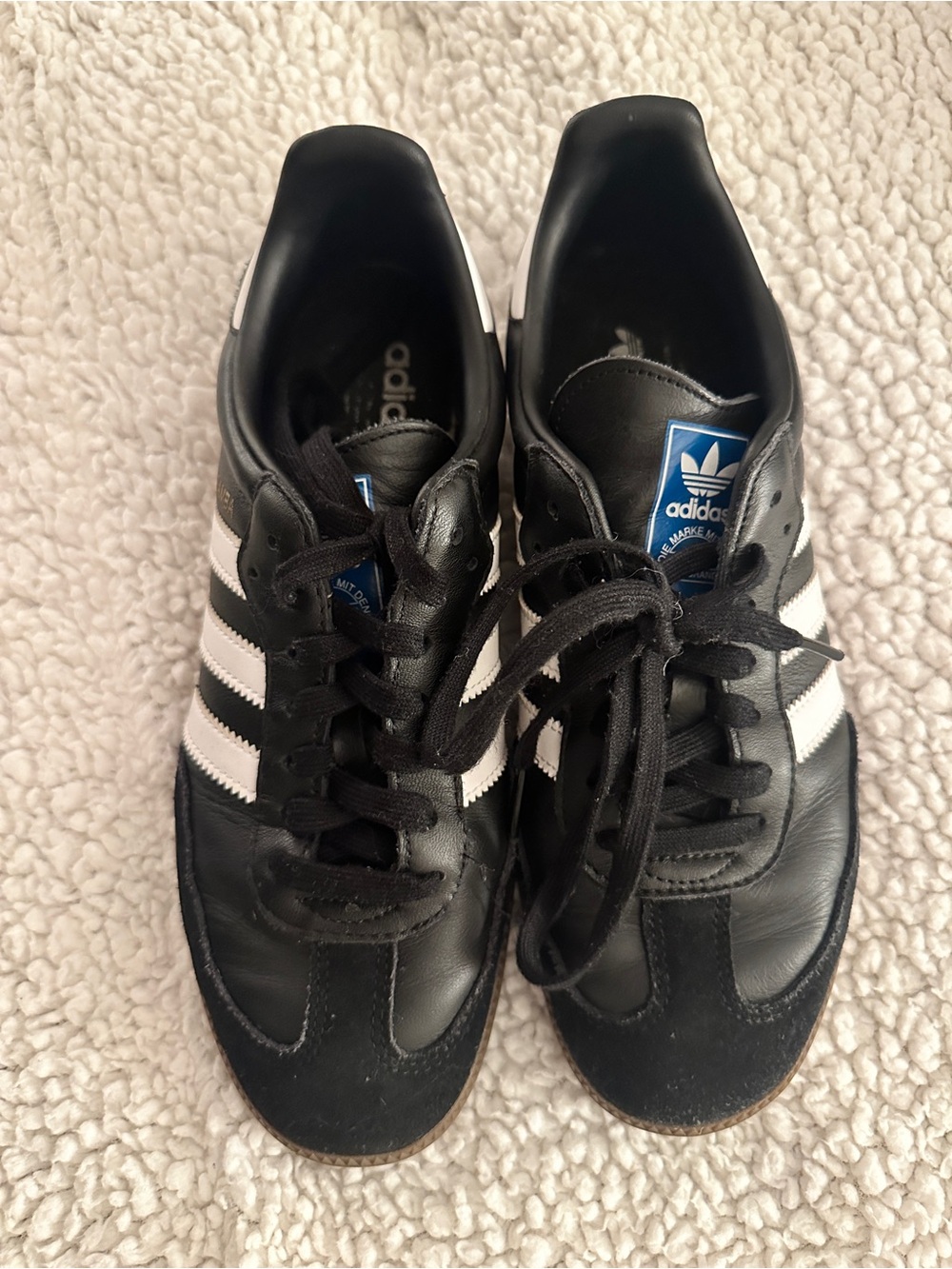 adidas women’s Samba Leather Sneakers - Black/White Size 9